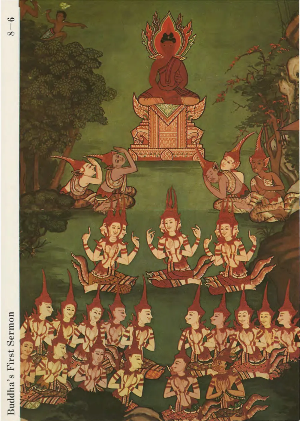 Buddha delivering his first sermon