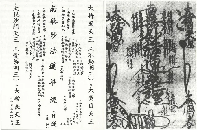 Example of the Gohonzon written by Nichiren